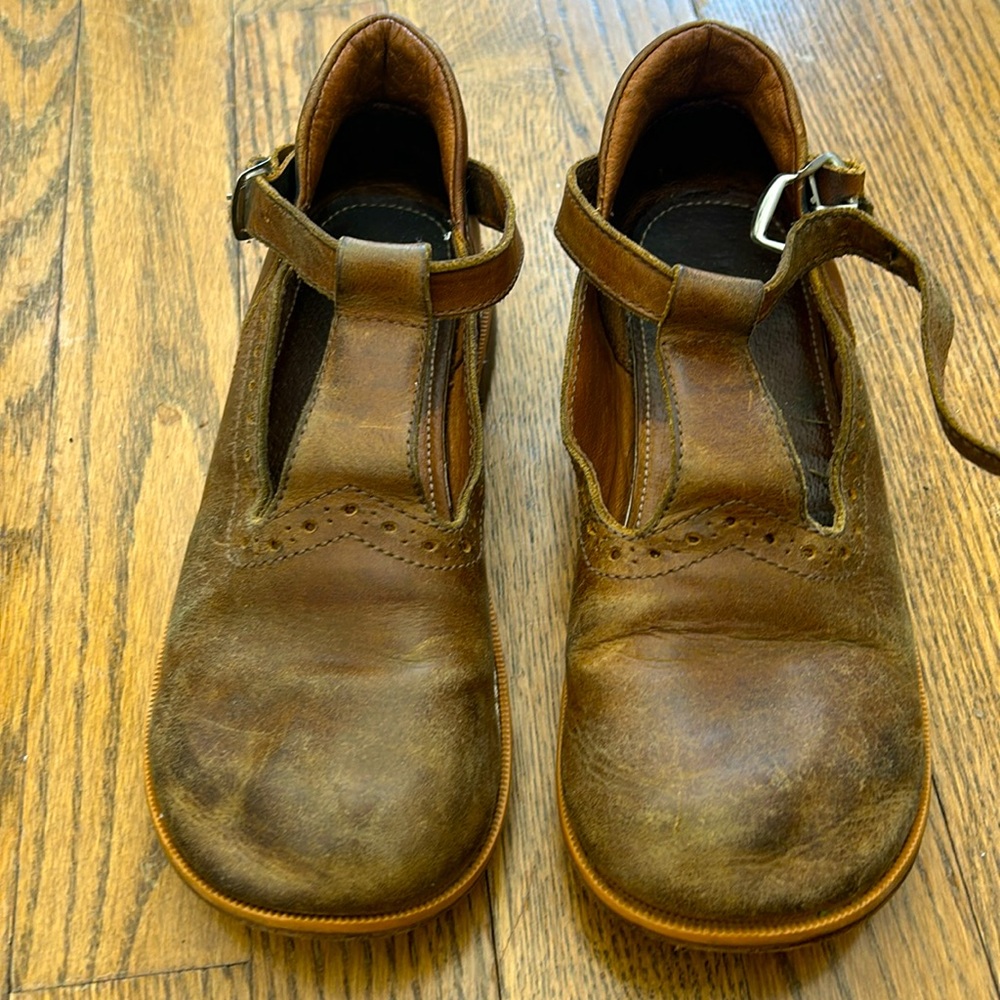 Mikoleon brown leather Mary Jane shoes girls